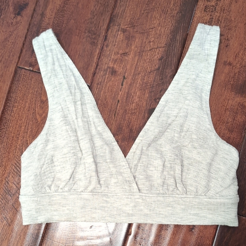 Maternity Sunday Sleep Rib-Knit Smocked-Back Bralette Top